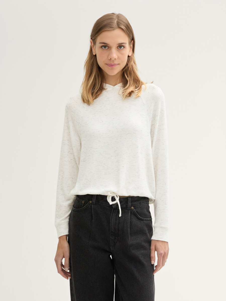 sudadera con capucha de jersey con aspecto jaspeado
