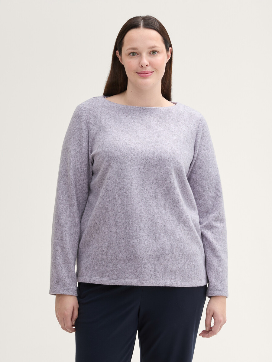 talla grande - sudadera suave al tacto con detalles de botones