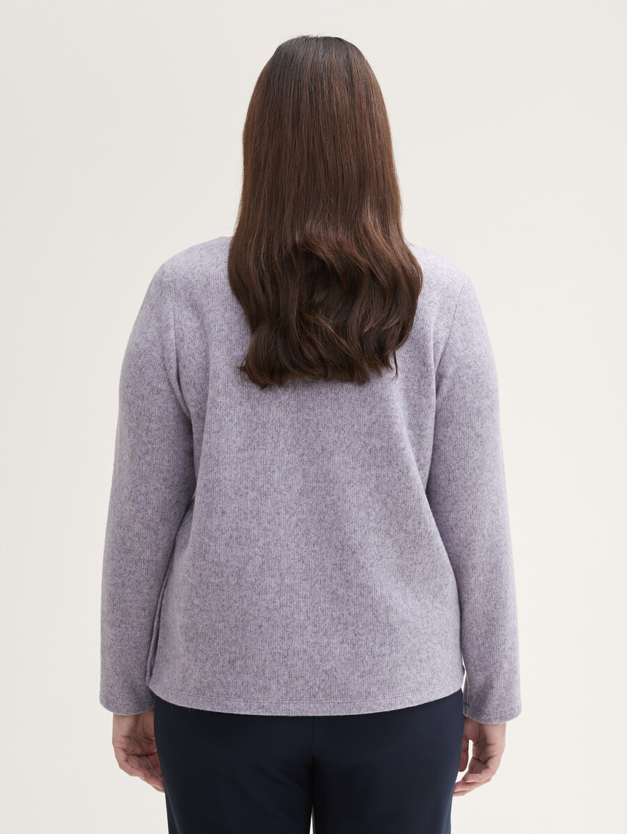 talla grande - sudadera suave al tacto con detalles de botones