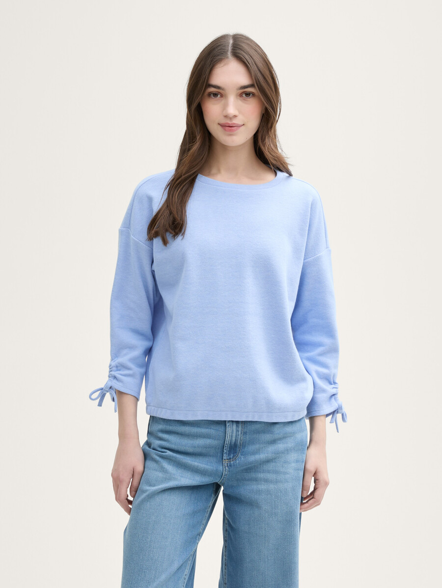 sudadera acogedora con mangas fruncidas