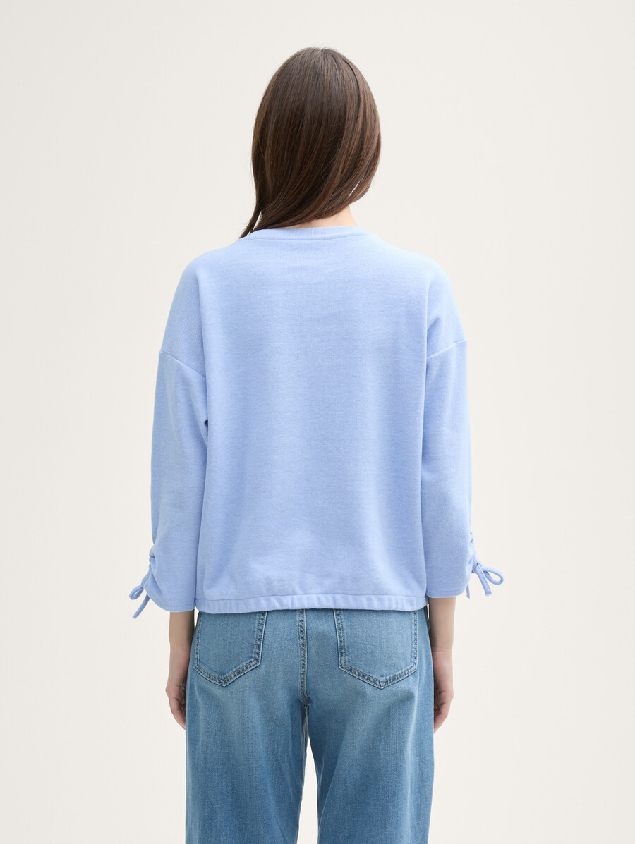 sudadera acogedora con mangas fruncidas