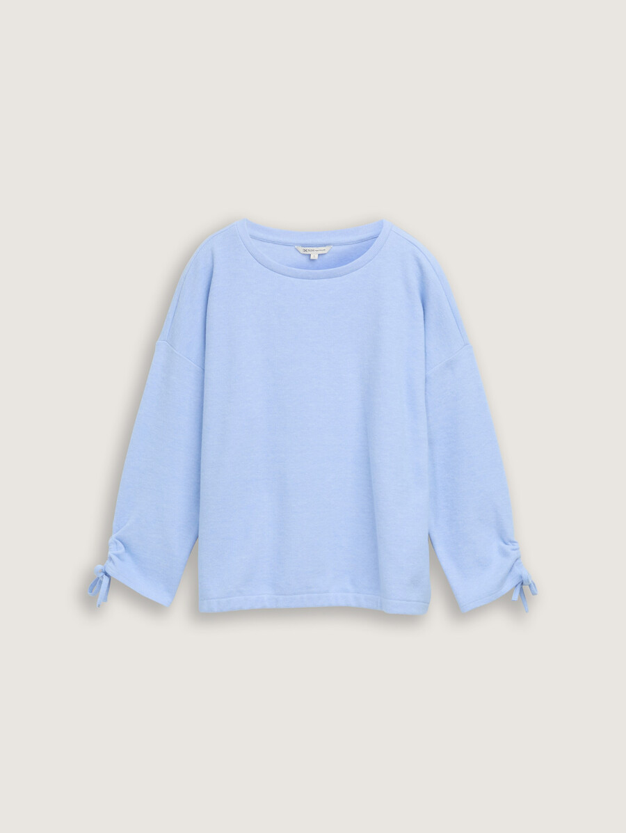 sudadera acogedora con mangas fruncidas