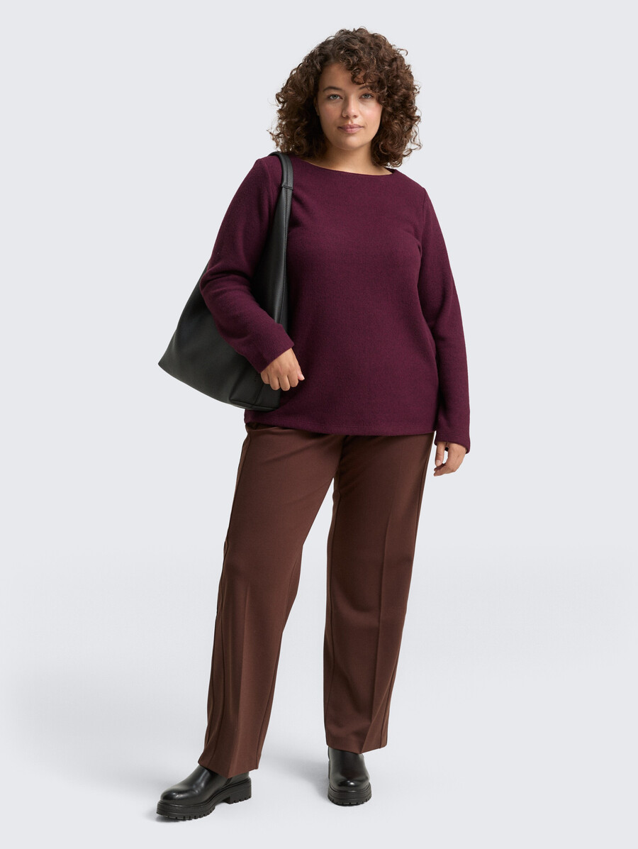 talla grande - sudadera suave al tacto con detalles de botones