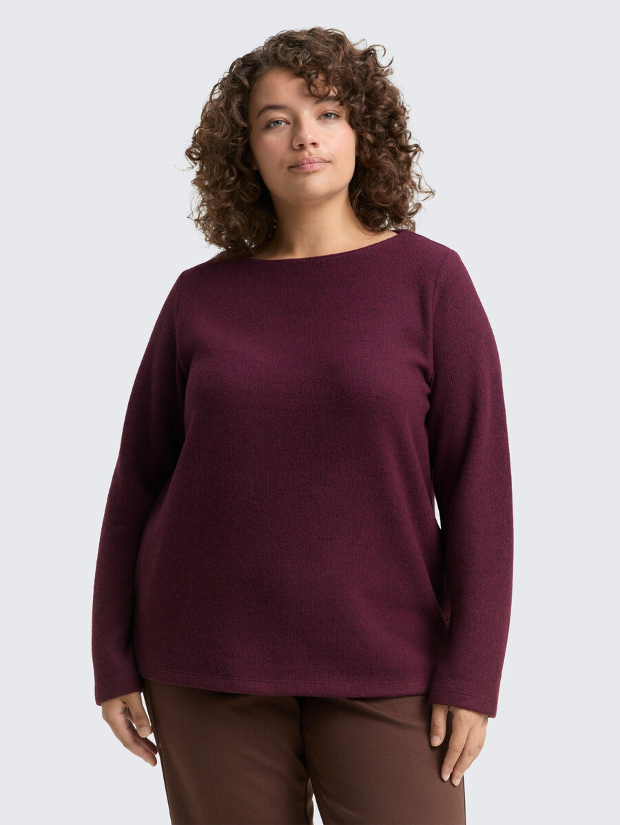 talla grande - sudadera suave al tacto con detalles de botones