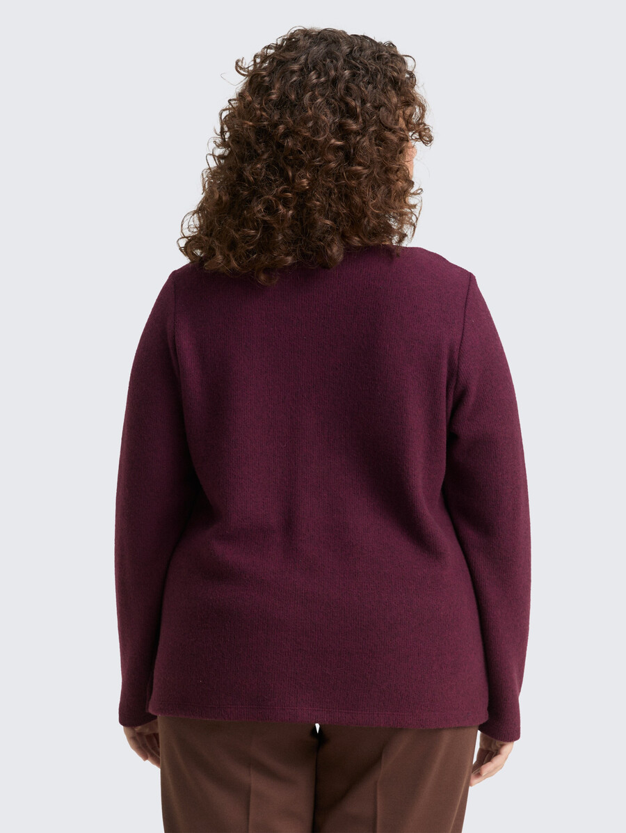 talla grande - sudadera suave al tacto con detalles de botones