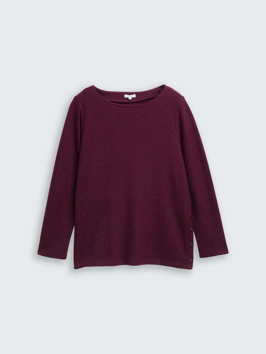 talla grande - sudadera suave al tacto con detalles de botones