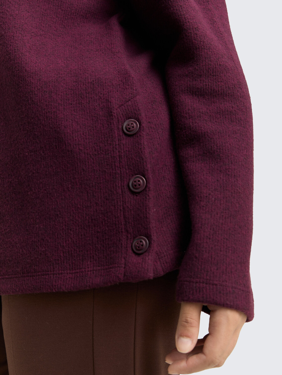 talla grande - sudadera suave al tacto con detalles de botones