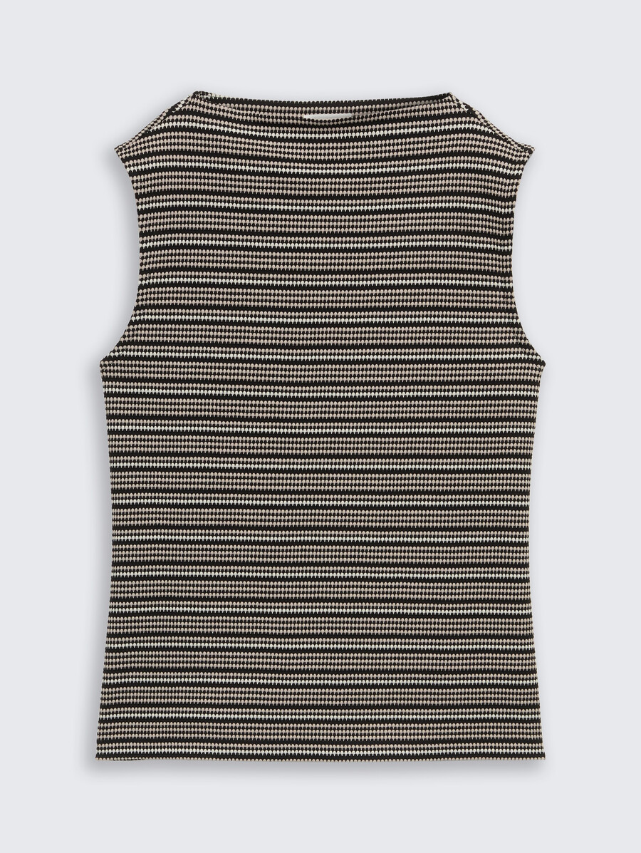 top jacquard con cuello alto