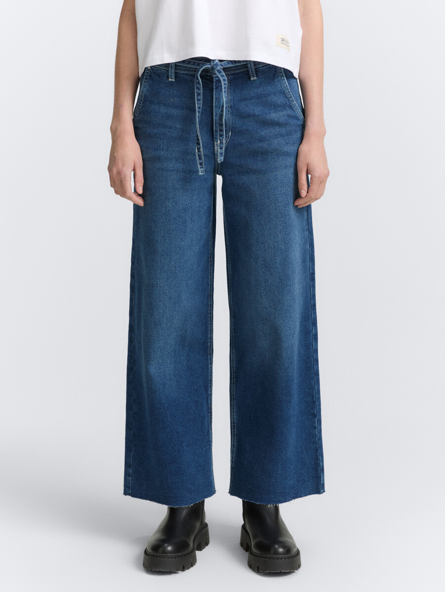 ttmija vaqueros culotte con cinturón