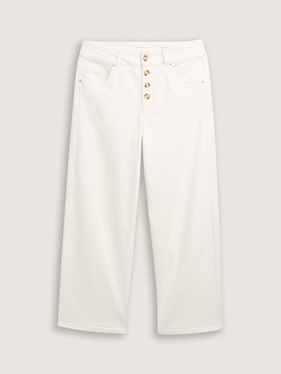 vaqueros culotte con tapeta de botones