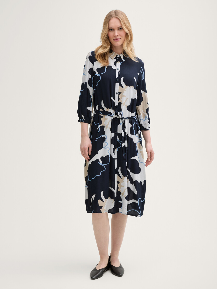 vestido blusa midi con cinturón