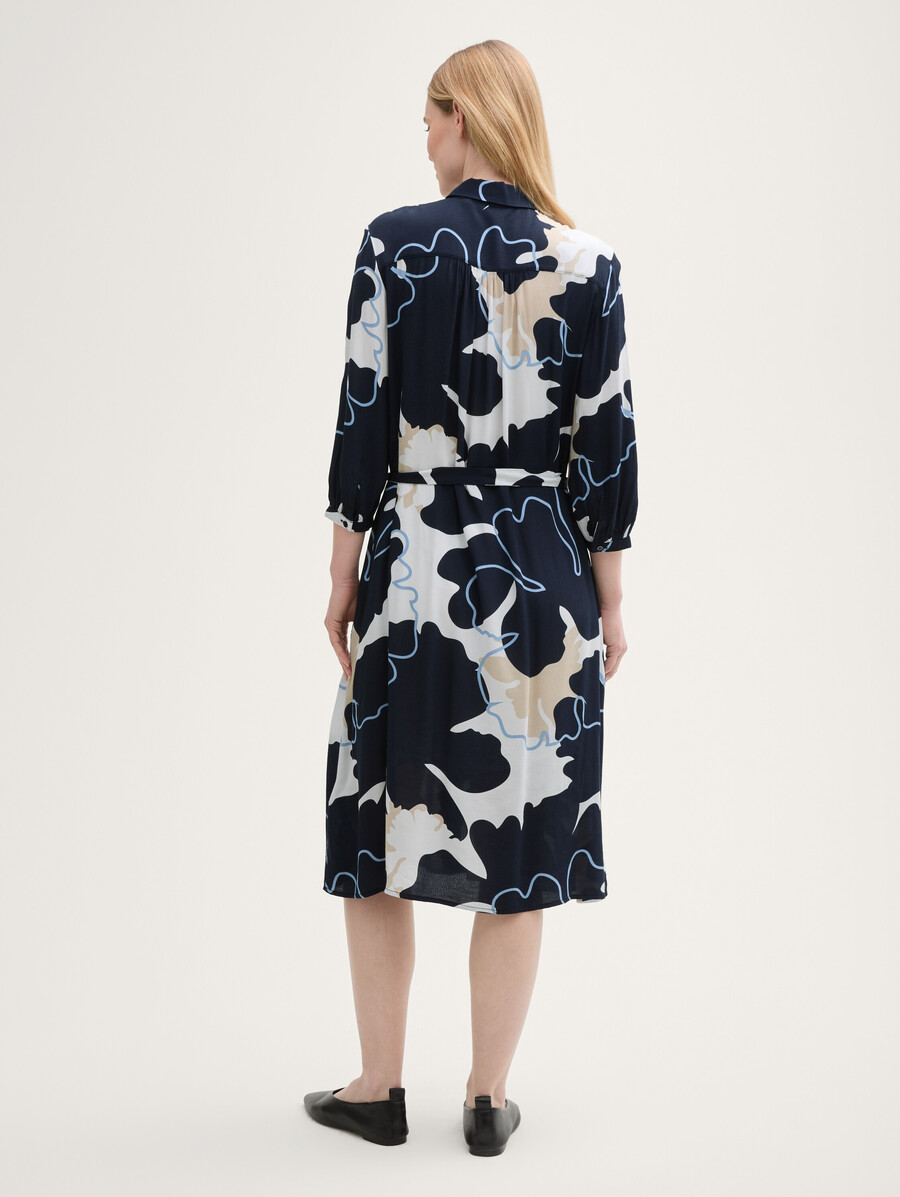vestido blusa midi con cinturón