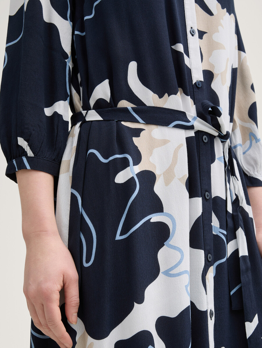 vestido blusa midi con cinturón