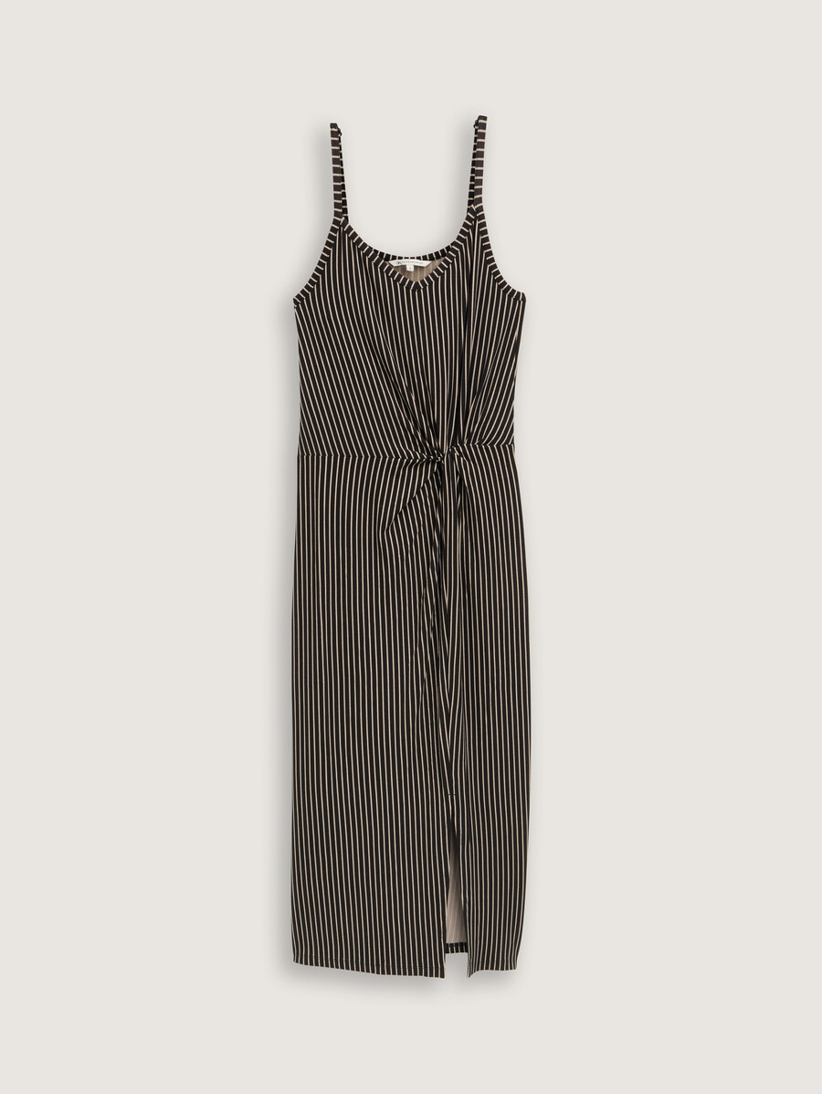 vestido midi de tirantes con detalle retorcido