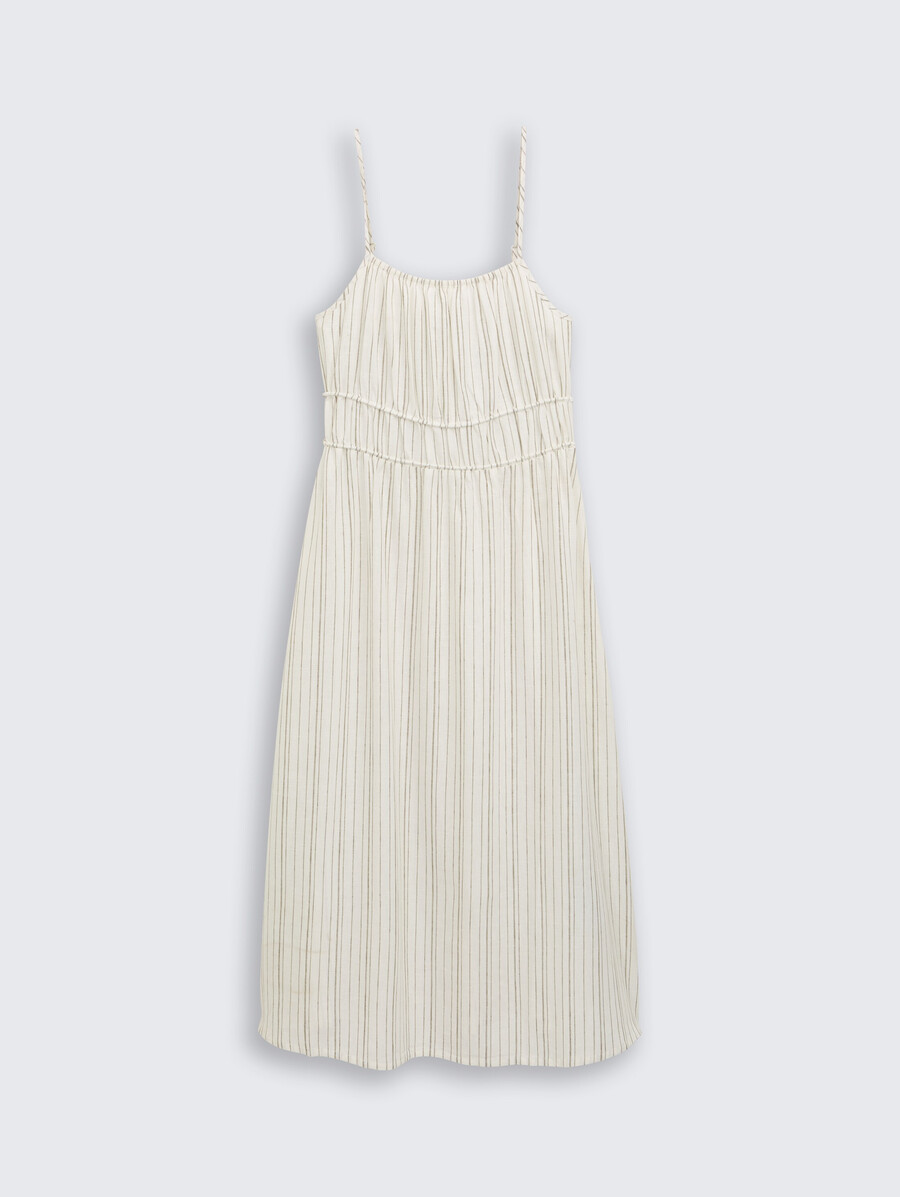 vestido midi de tirantes con lino