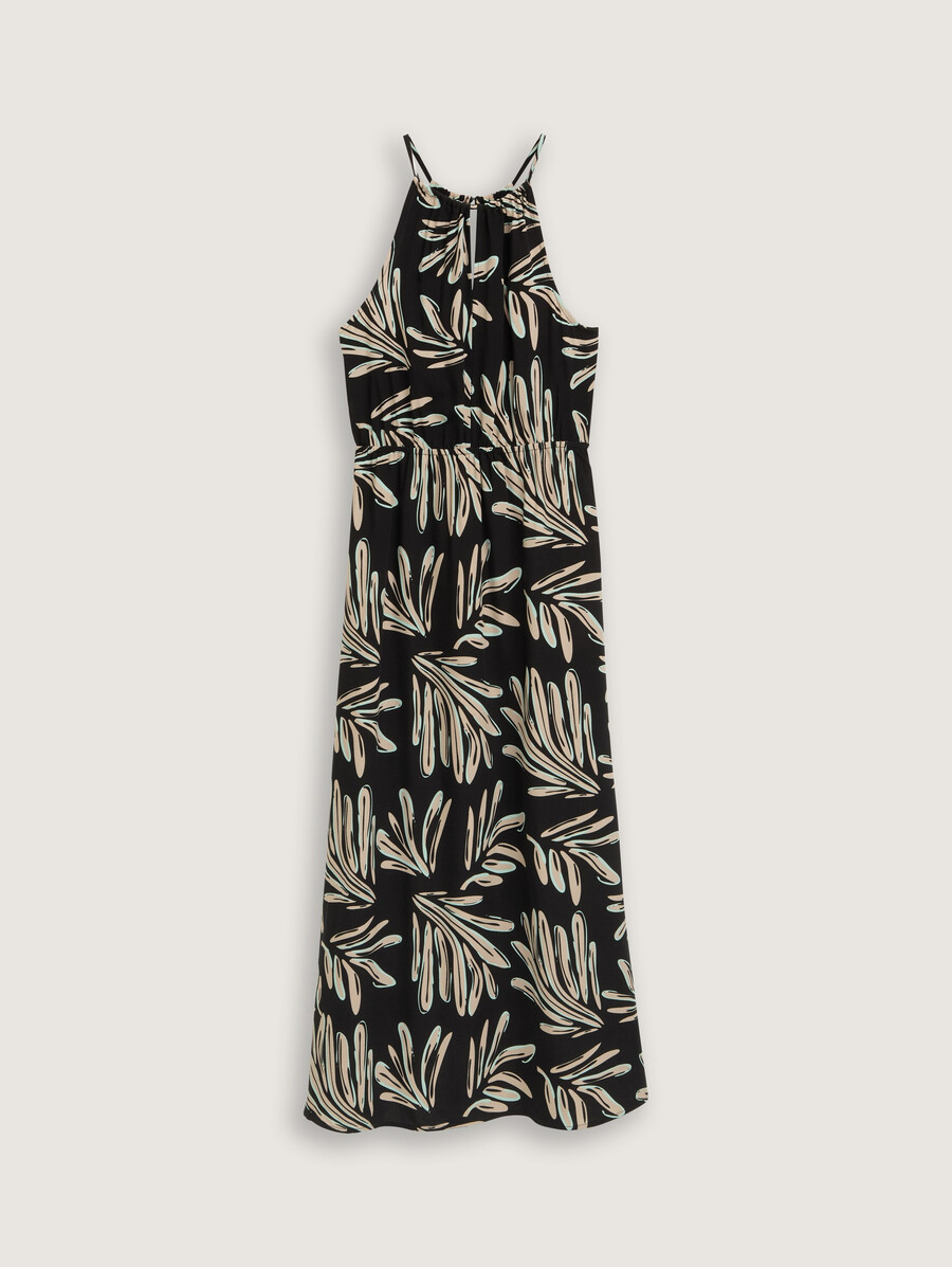 vestido largo con cuello halter