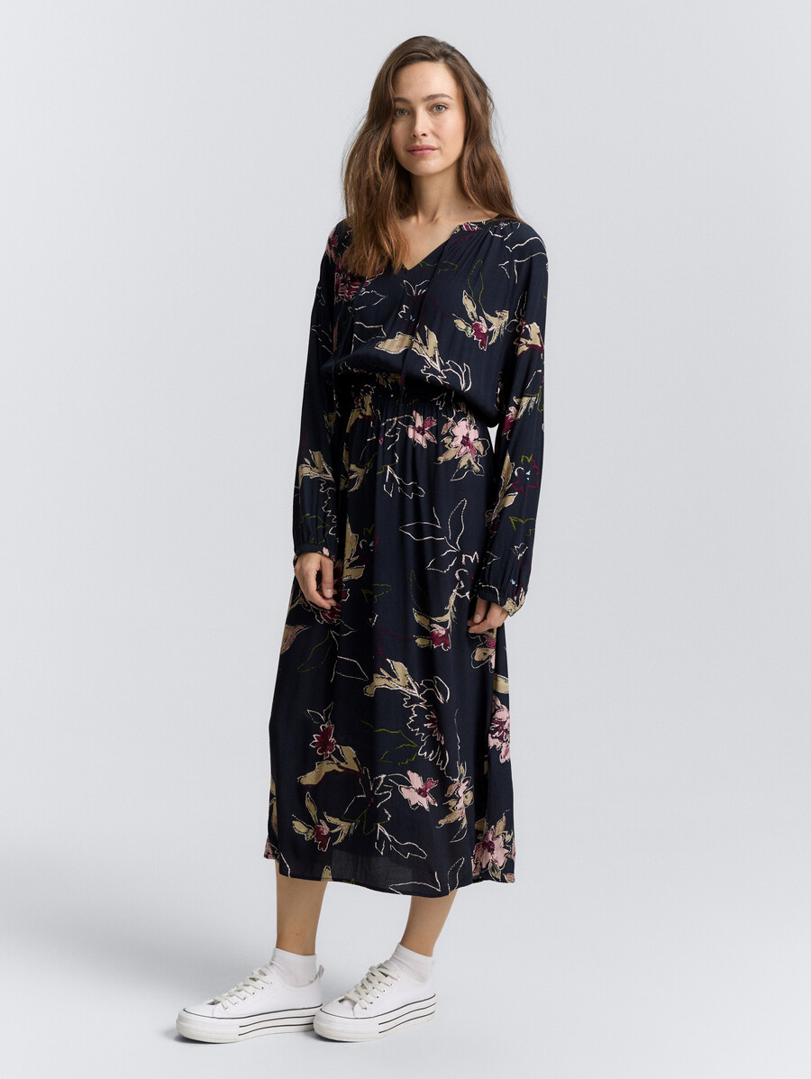 vestido largo con estampado floral