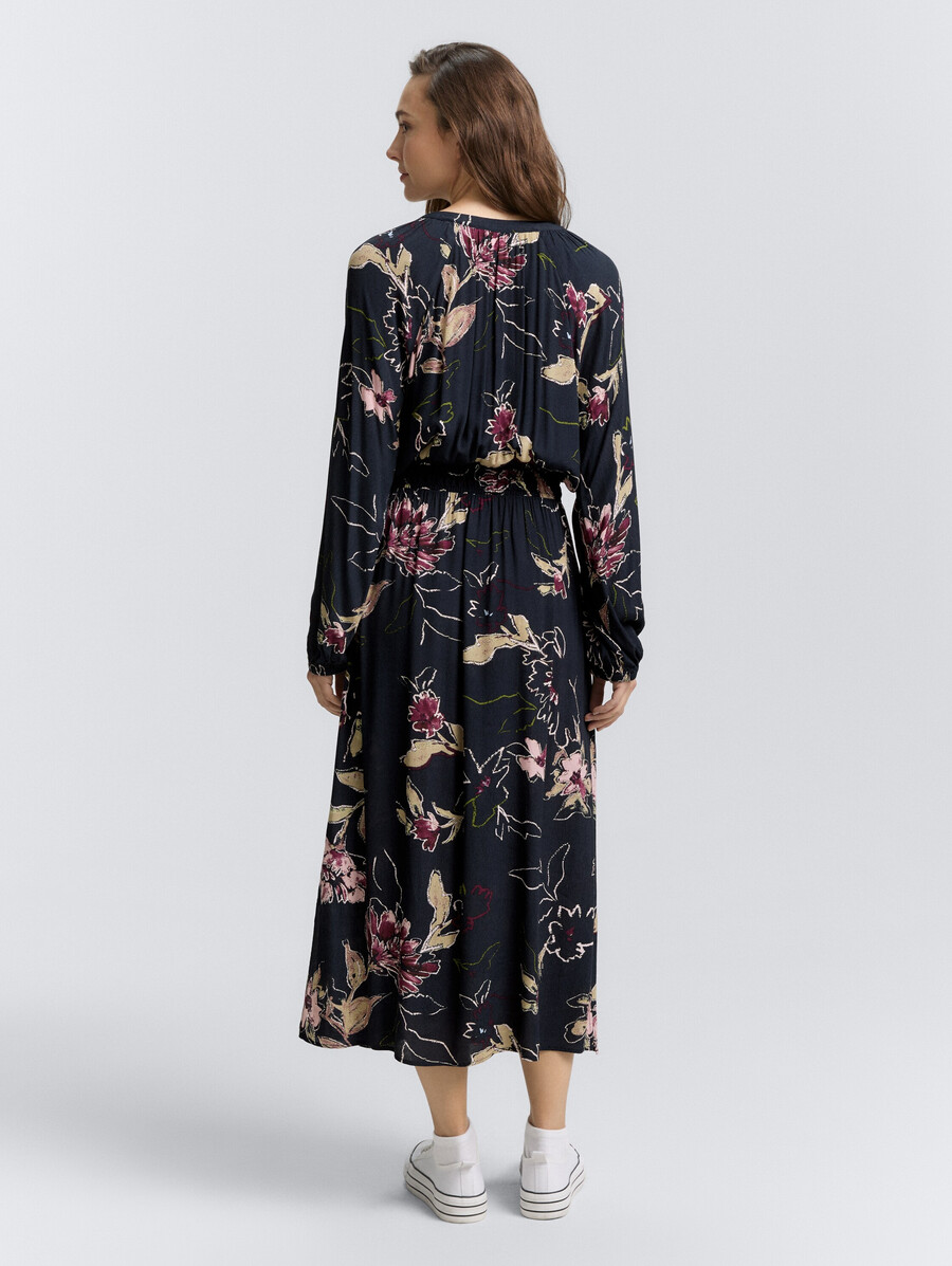 vestido largo con estampado floral