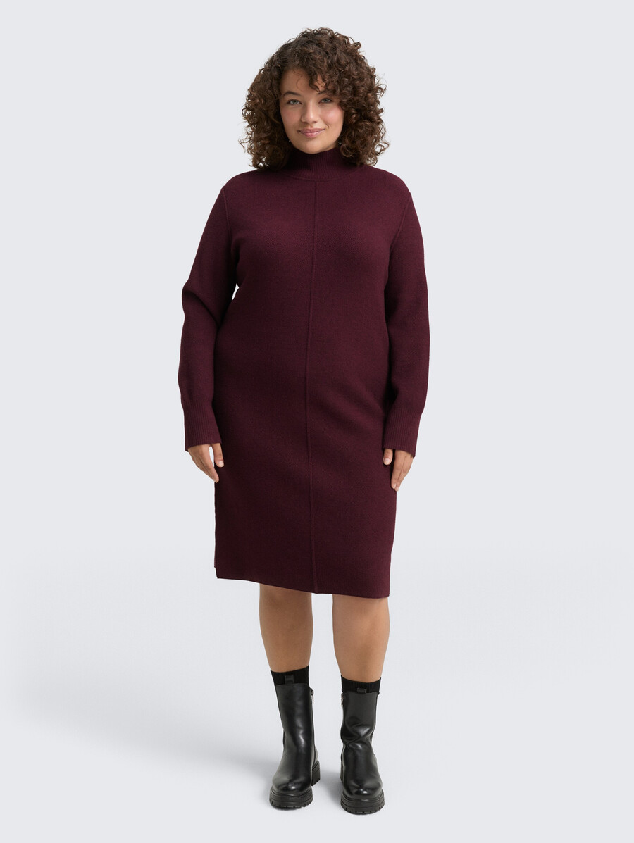 talla grande - vestido de punto con cuello alto