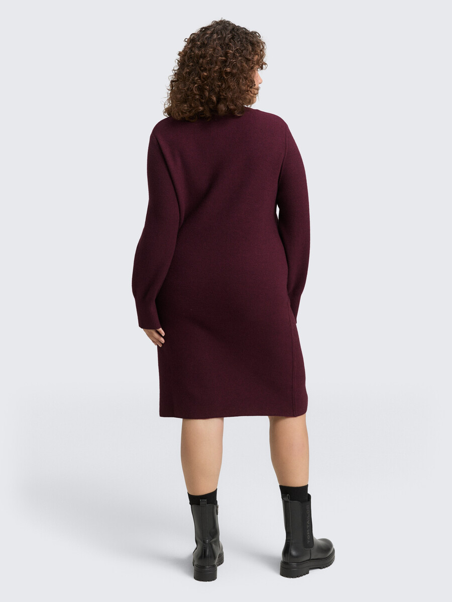 talla grande - vestido de punto con cuello alto