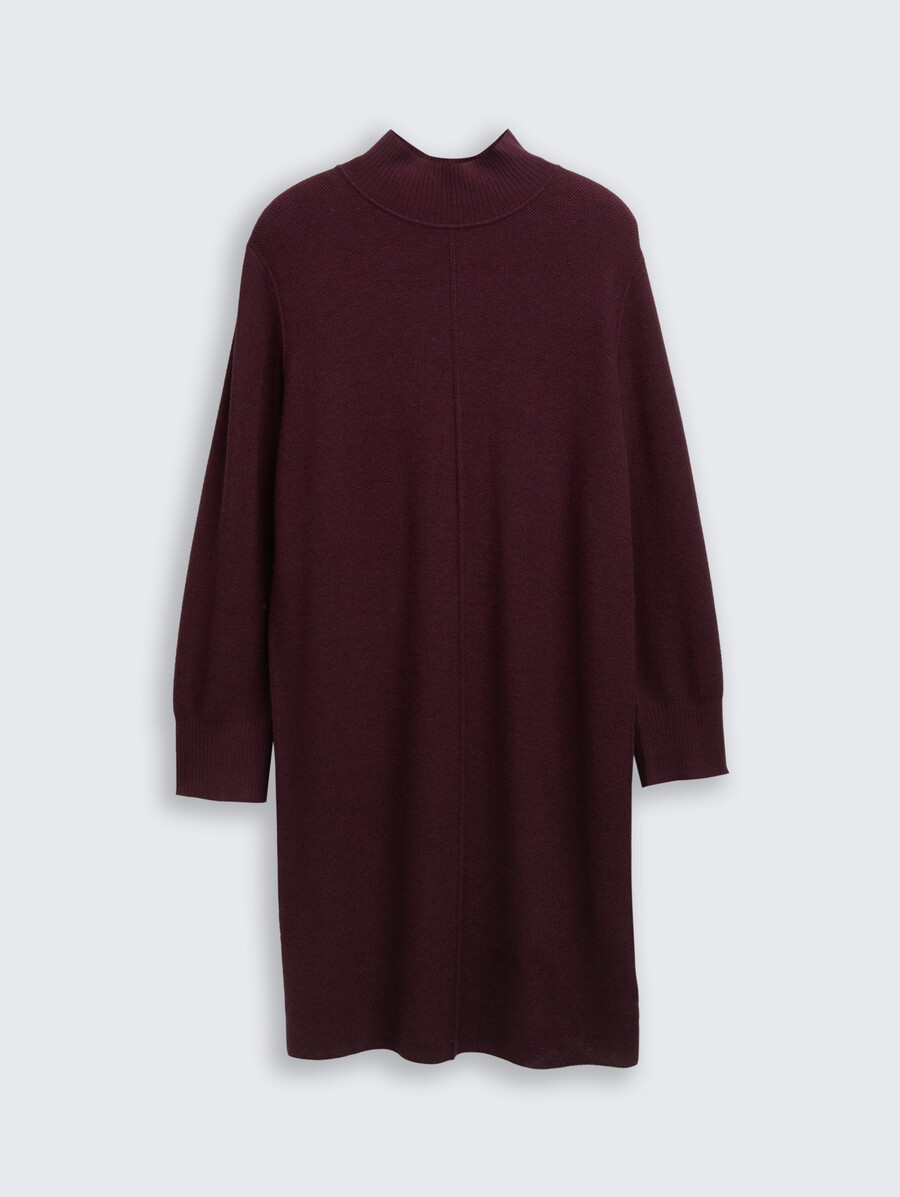 talla grande - vestido de punto con cuello alto