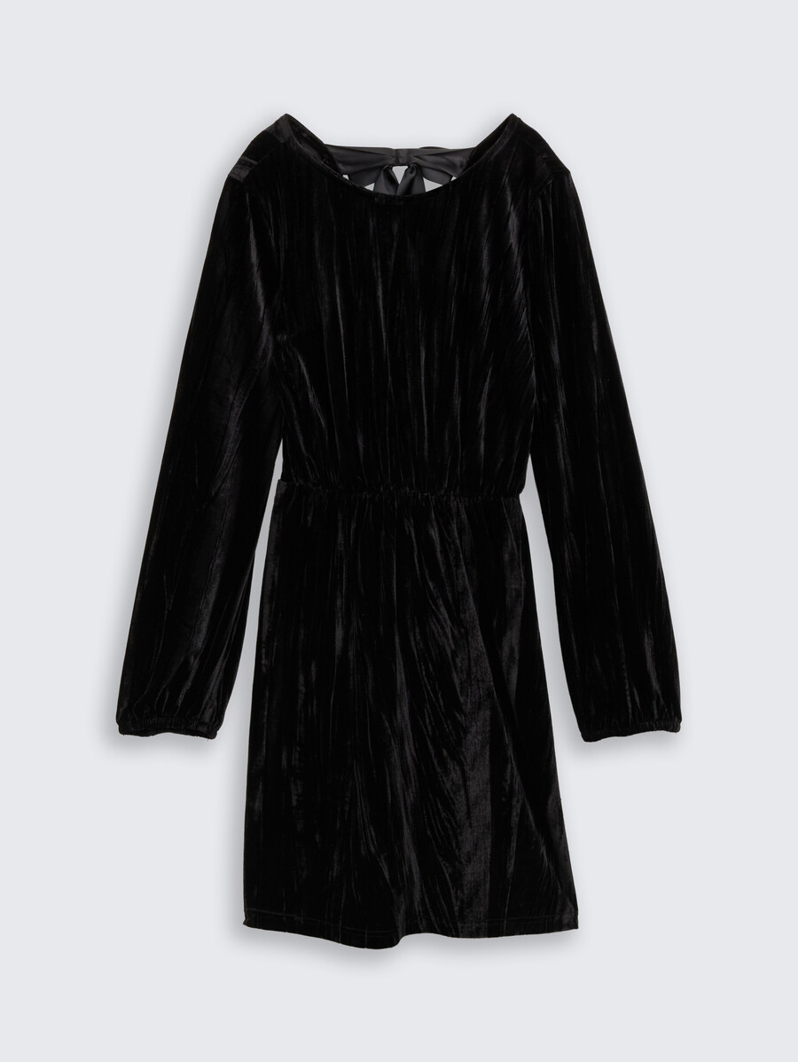 mini vestido de terciopelo con detalle de lazo