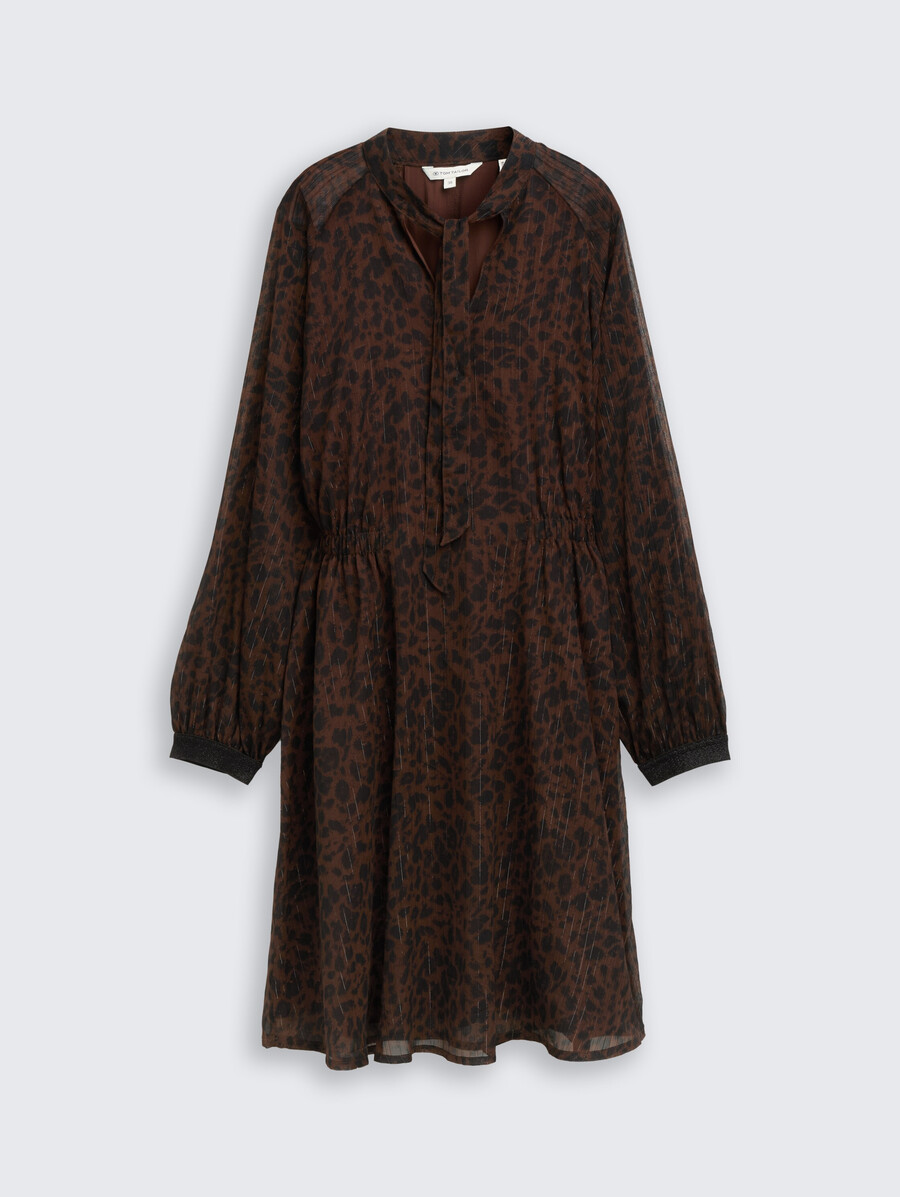 vestido de gasa con estampado de leopardo