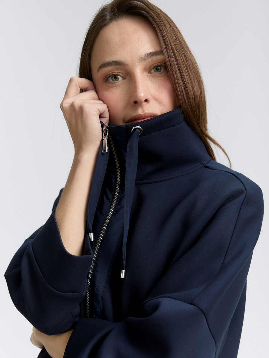 chaqueta tipo sudadera de buceo de corte cuadrado
